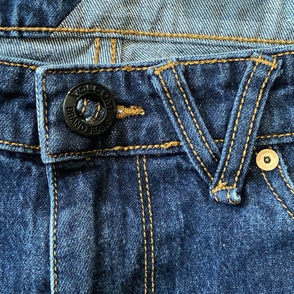 Volcom Mens 32 x‎ 30 Vorta Slim-Fit Stretch Straight Denim Jeans Soft Dark Rinse - Picture 4 of 11